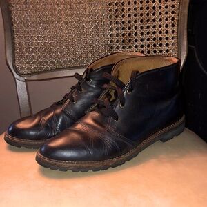 Black Leather Ankle Boots